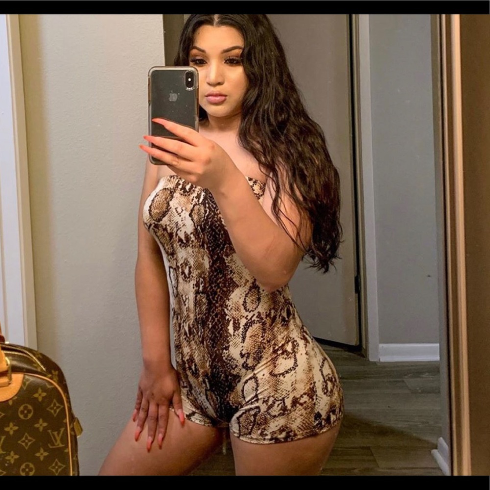 Fashion nova snake patterned romper